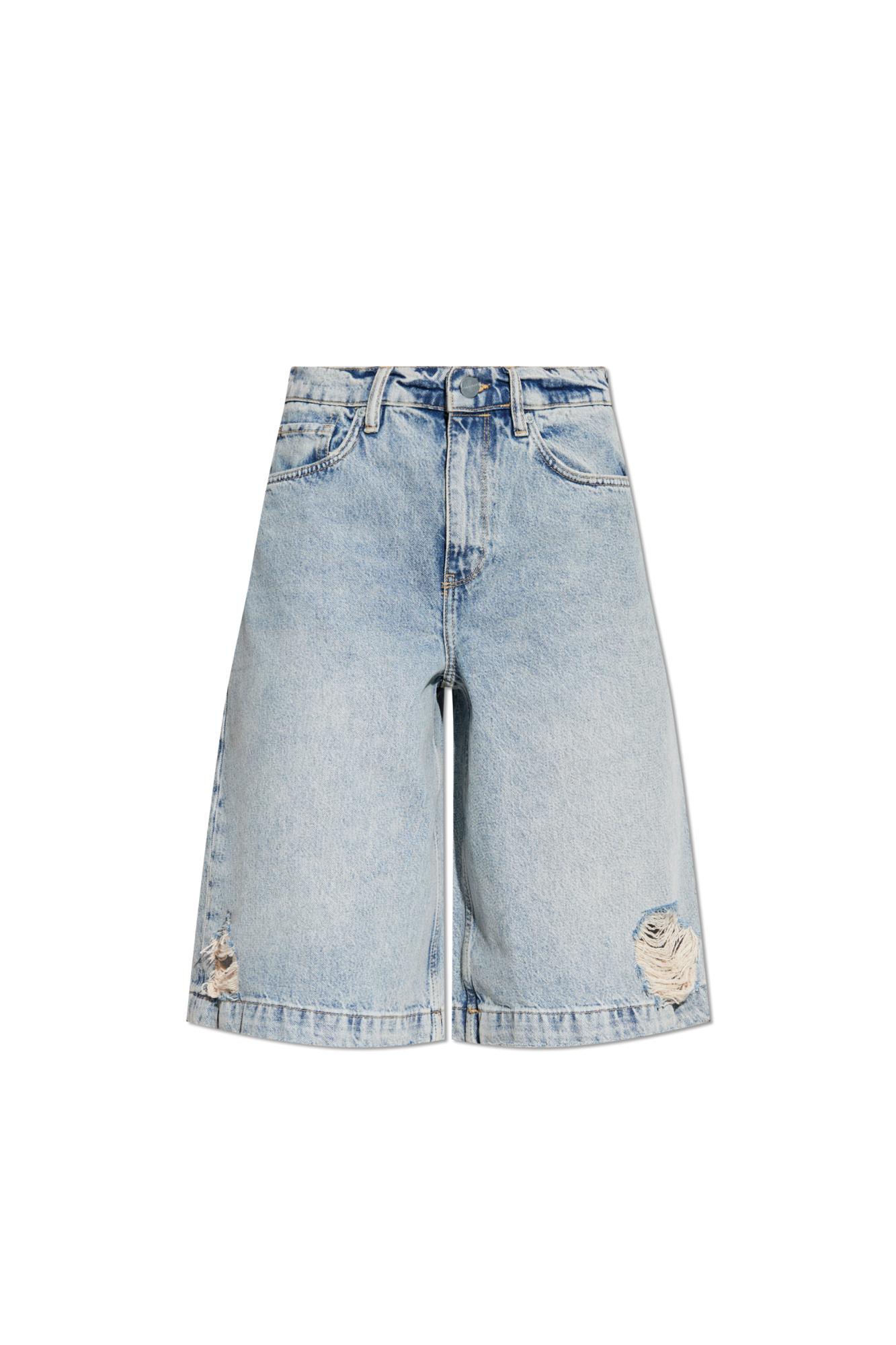 ©SAINT M×××××× 24SS SAINT_DENIM SHORTS Saint Morta Inferno Baggy Denim Shorts Blue Acidwash